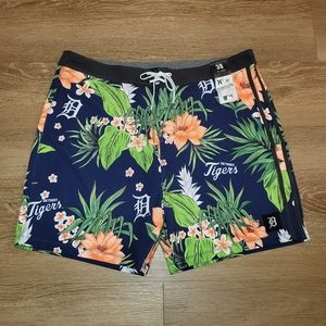 Hurley Phantom '47 MLB Detroit Tigers Swim Board Shorts Mens Size 38 18" Length